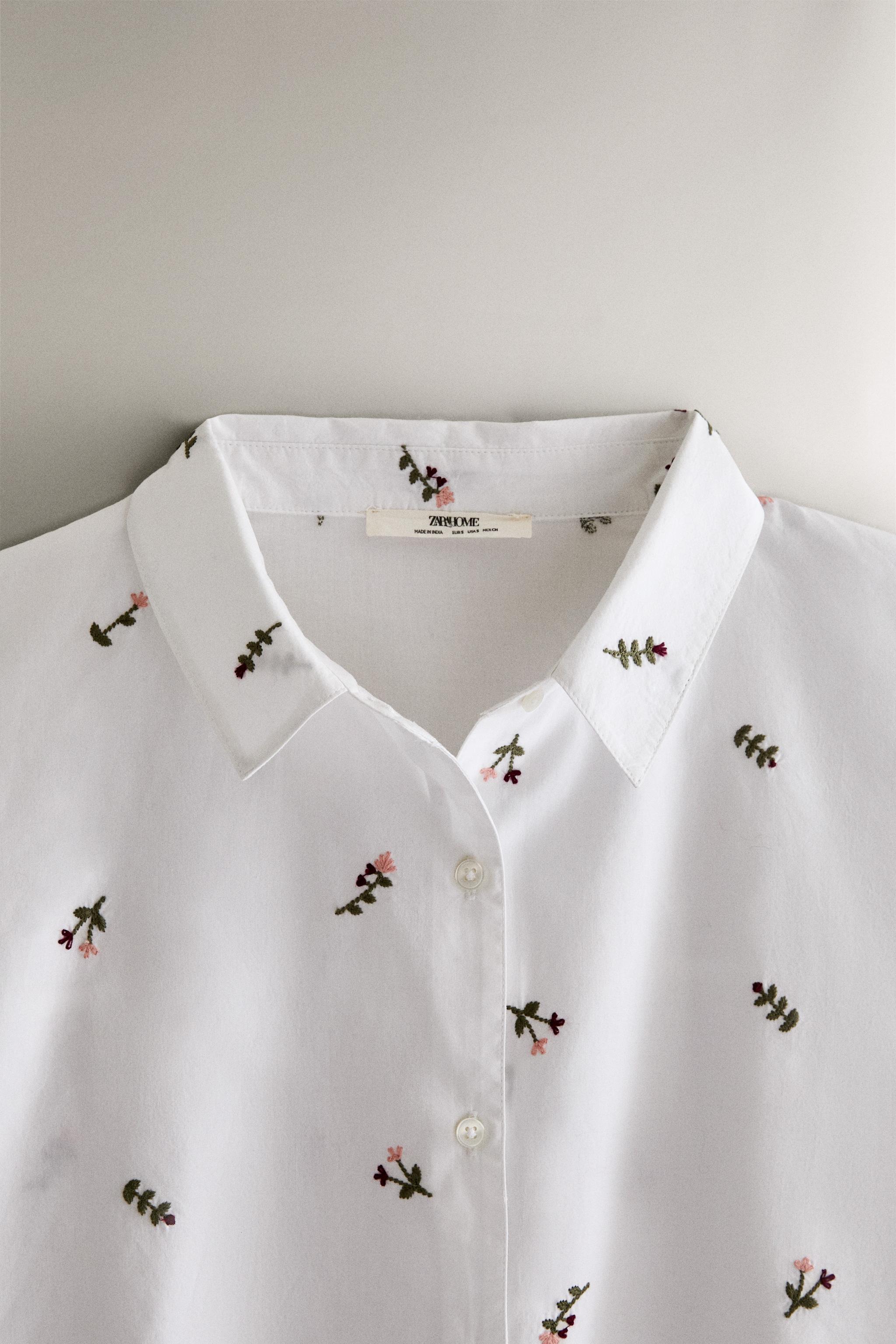 EMBROIDERED FLOWER SHIRT